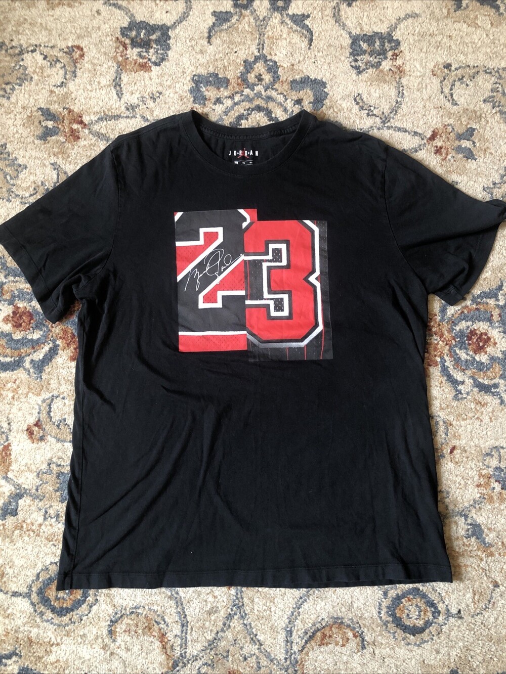 Air Jordan MJ 23 T Shirt Mens Extra Large Black Big Graphic Tee Short Sleeve